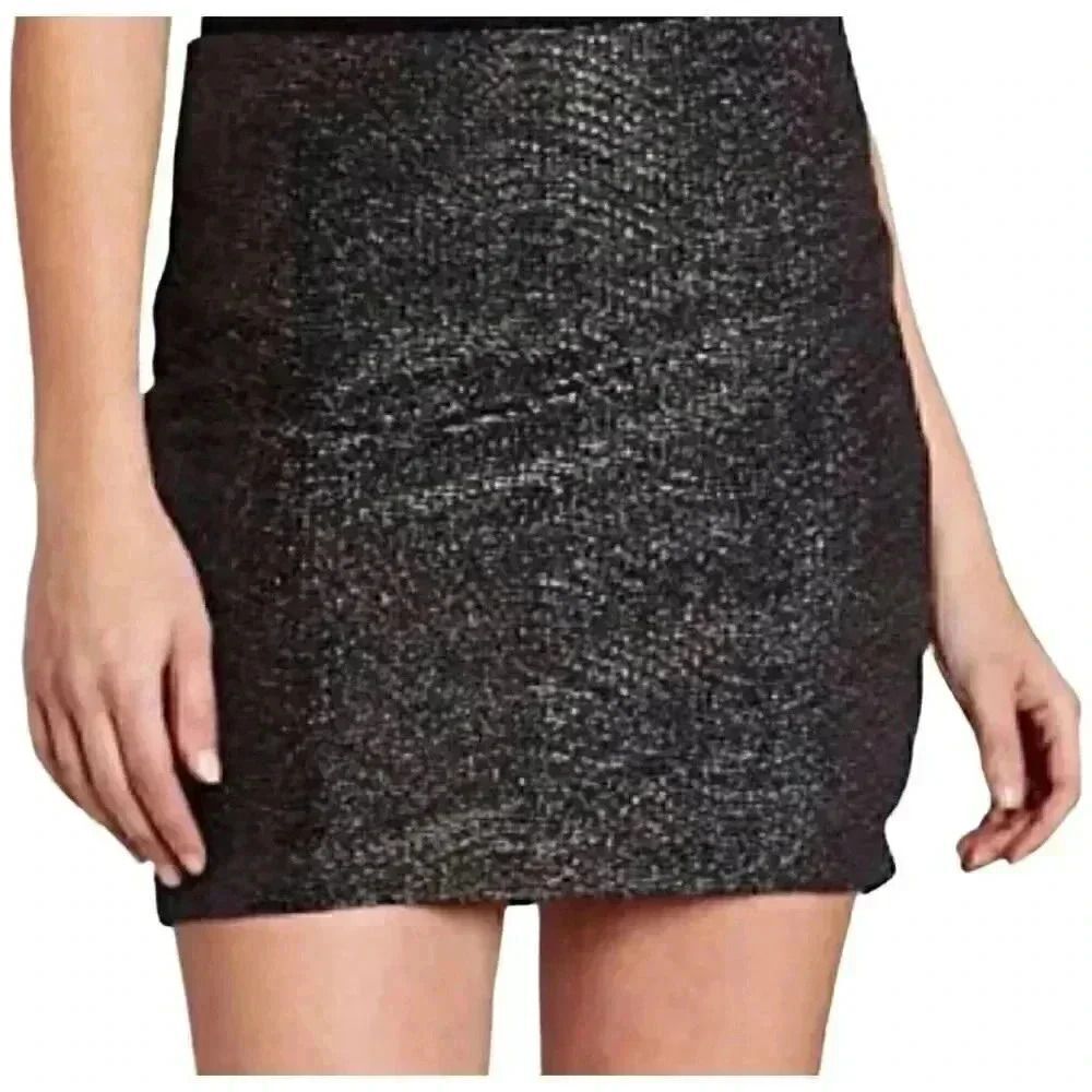BCBGeneration Women's Black Poly/Spandex Shiny Stretch Pencil Skirt